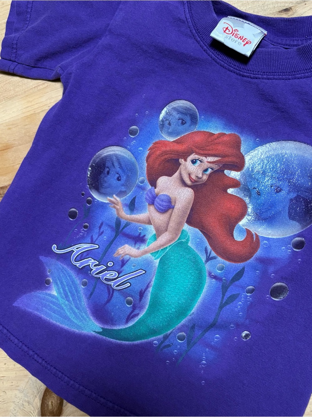 Vintages 90s Disney Ariel Purple Girls' Graphic Tee